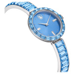 Matrix bangle watch Swiss Made, Crystal bracelet, Blue, Stainless steel